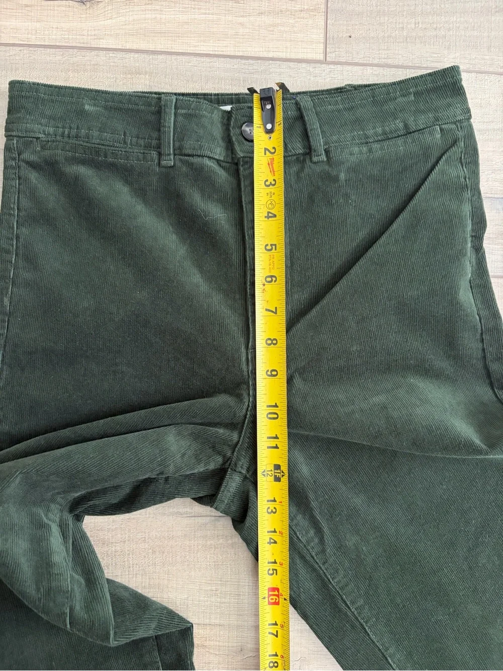 Everlane The Relaxed Wide Leg Corduroy Casual Pants Dark Green 8